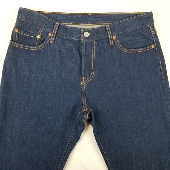 Levis 501 Jeans Mens 29x30 Blue Button Fly Straight Leg Denim Classic Pants - Picture 4 of 12